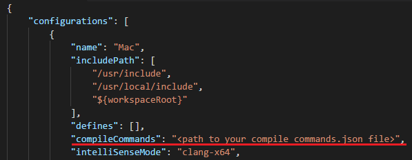 use compileCommands setting