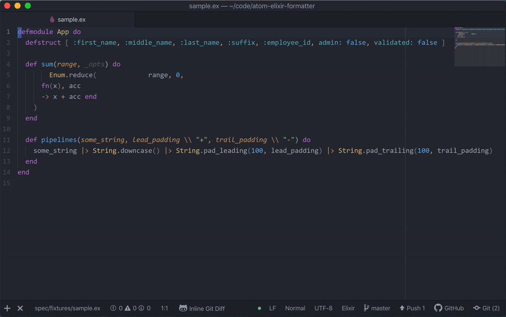 Github Rgreenjr Atom Elixir Formatter Elixir Source Code Formatter For The Atom Editor