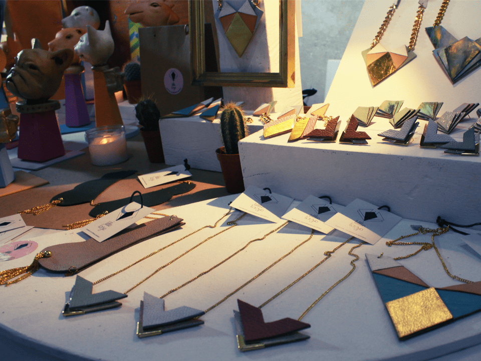 Creative necklaces by exhibitors