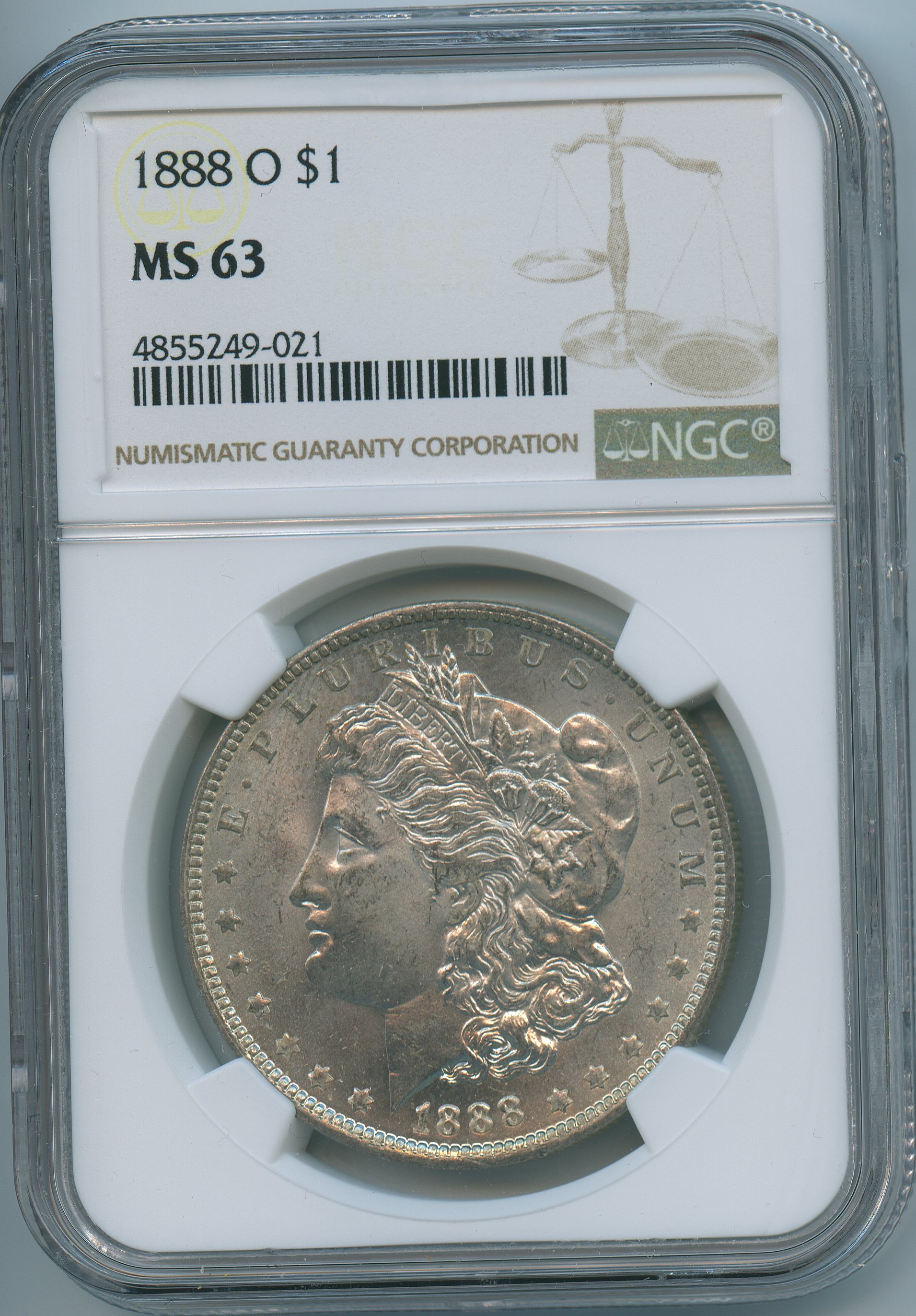 1888-O Morgan Silver Dollar – NGC MS63 – Really nice tougher date