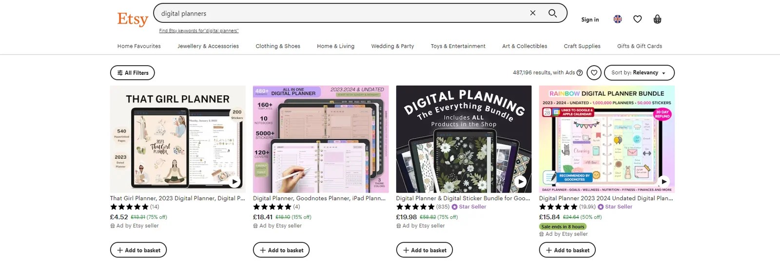 sell digital planners