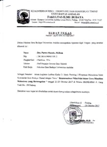 Cabang pontianak (executive board of the association of islamic university students) Surat Tugas Hmi Document Repository Universitas Andalas