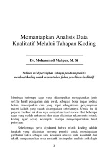 Memantapkan Analisis Data Kualitatif Melalui Tahapan Koding Repository of  Maulana Malik Ibrahim State Islamic University of Malang
