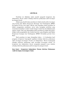 Analisis deskriptif kuantitatif dengan menggunakan rumus chi kuadrat yang. KUESIONER PENELITIAN SKRIPSI JUDUL: PENGARUH KOMPETENSI