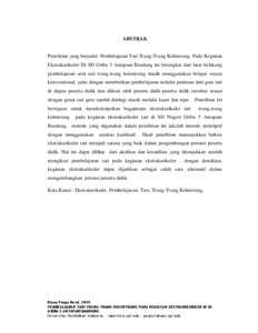 PEMBELAJARAN TARI TRANG-TRANG KOLENTRANG PADA KEGIATAN EKSTRAKURIKULER DI  SD GRIBA 5 ANTAPANI BANDUNG - UPI Repository