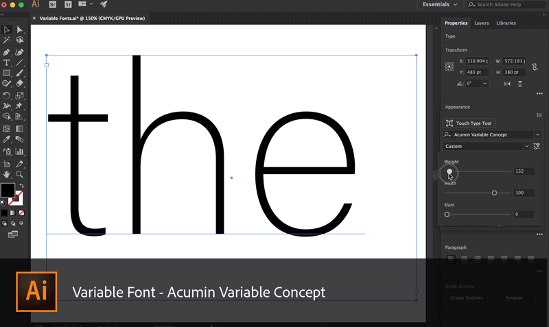 Variable font adjuster in indesign - filnmf