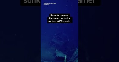 Remote camera discovers car inside sunken WWII carrier #shorts