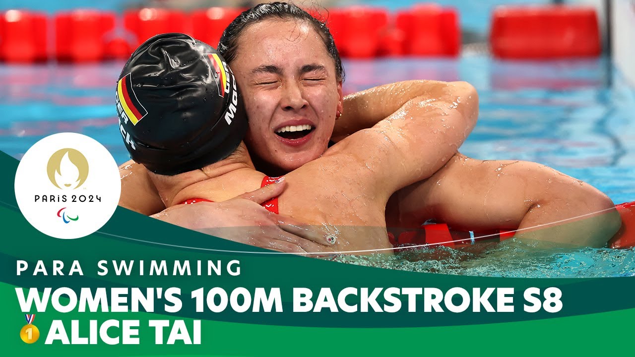 Gold for 🇬🇧 Alice Tai in Women's 100m Backstroke S8 | Para Swimming – Paris 2024 Paralympics