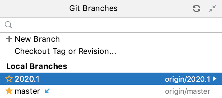 Manage Git Branches Pycharm