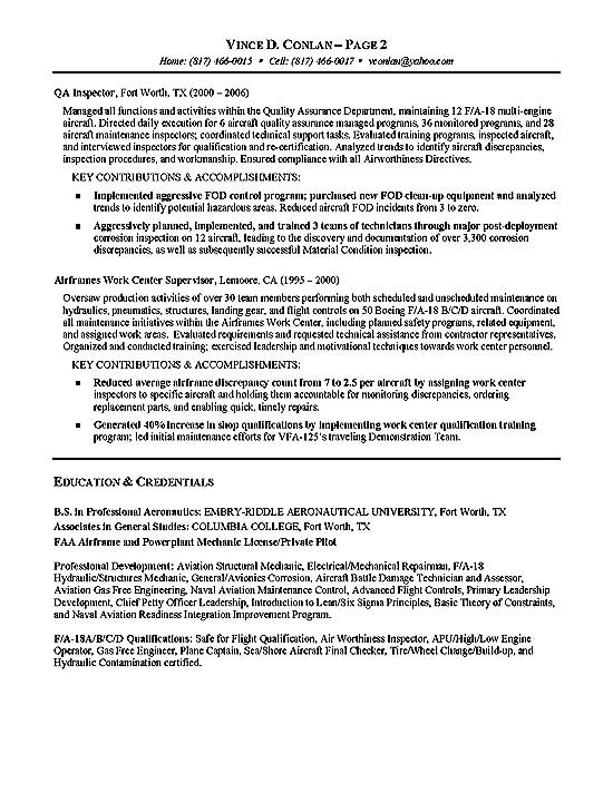 New ways to create a professional resume. Aviation Resume Example