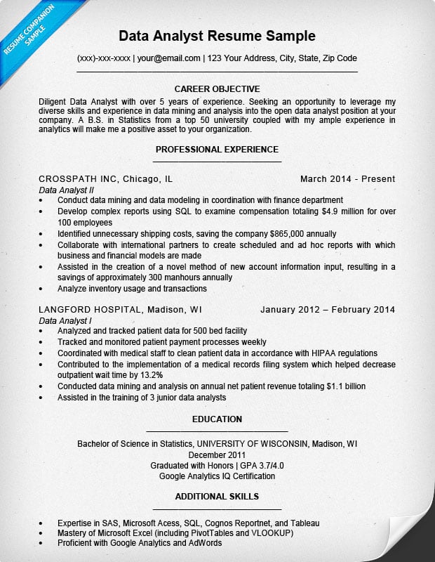 Certified public accountant with 6+ years of experience of ledger processes, reconciliations, and streamlining reports. Data Analyst Resume Sample & Writing Tips | Resume Companion