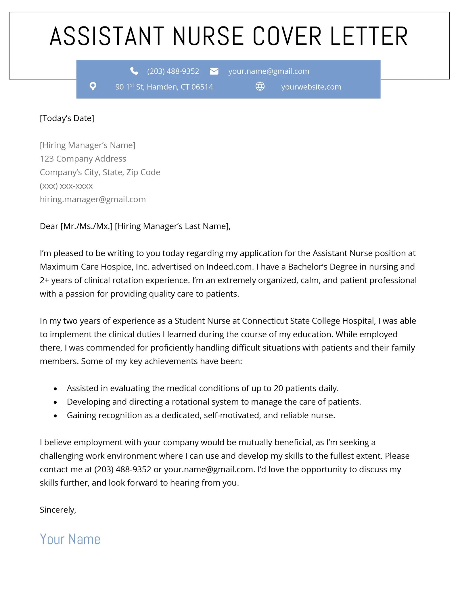 Sample Cover Letter Example For Job