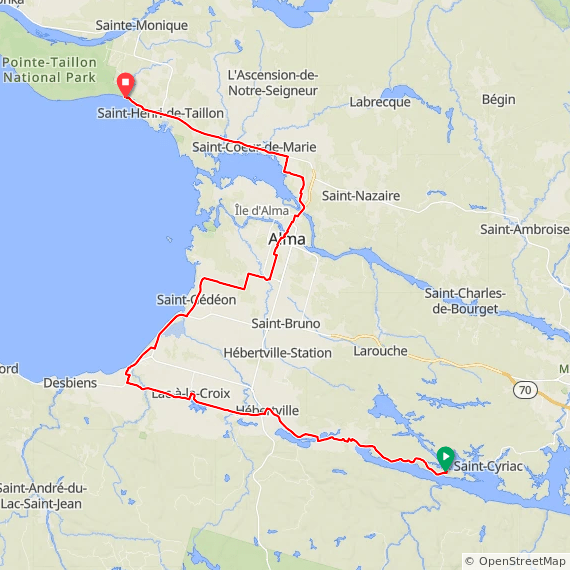 PortneufSaguenayLac SaintJean velo camping tour Bike New England