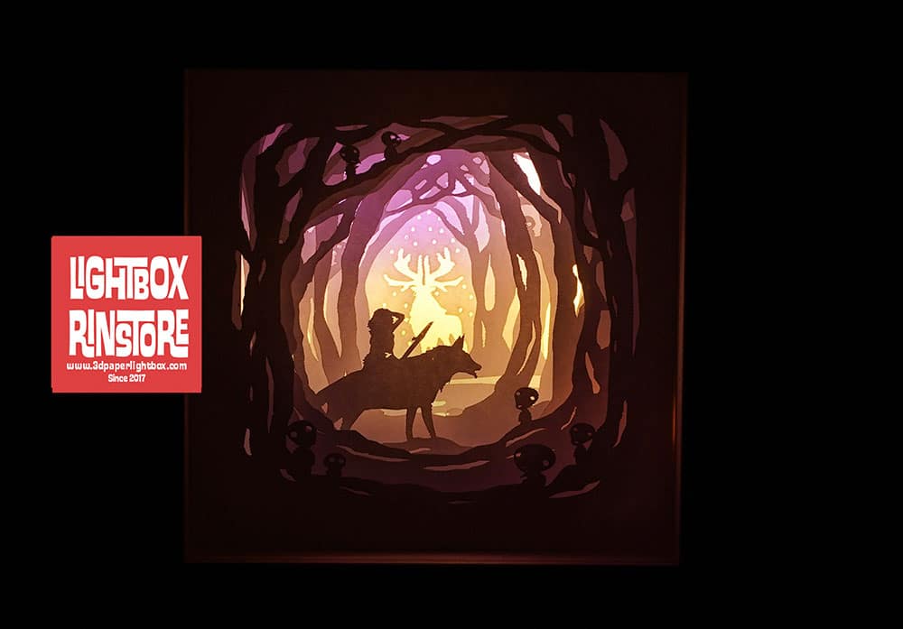 Download file here (svg, png, eps, dxf file). 59 Princess Mononoke Ghibli Paper Light Box Template Shadow Box Template Shadow Box Art Cricut Cutting Svg Rinstores