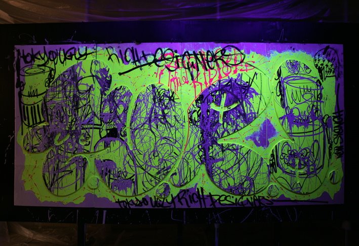 T.U.R.d Tokyo Ugly Rich designers-Logo design and Live painting with FISH as ‘THE KIDIOTS’ at GGPX Tokyo