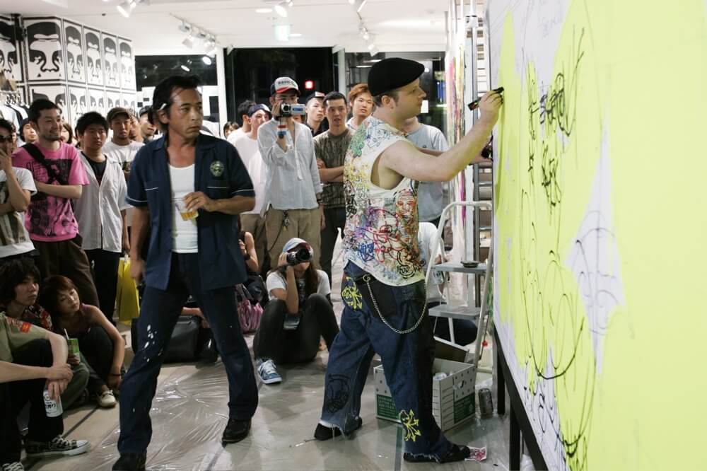 T.U.R.d Tokyo Ugly Rich designers-Logo design and Live painting with FISH as ‘THE KIDIOTS’ at GGPX Tokyo