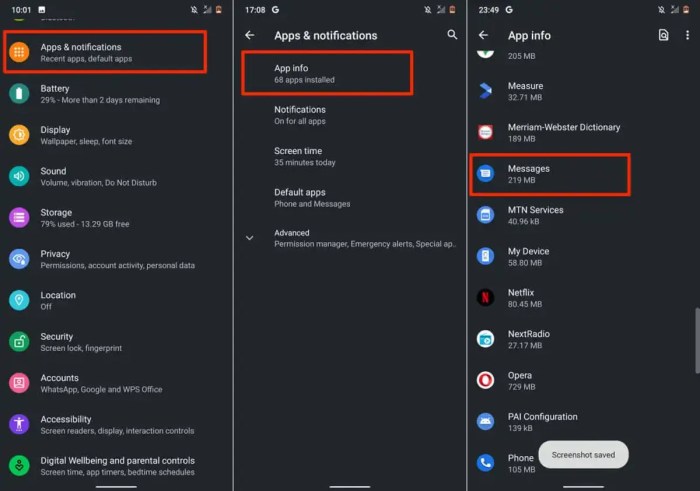 Cant open text messages on android