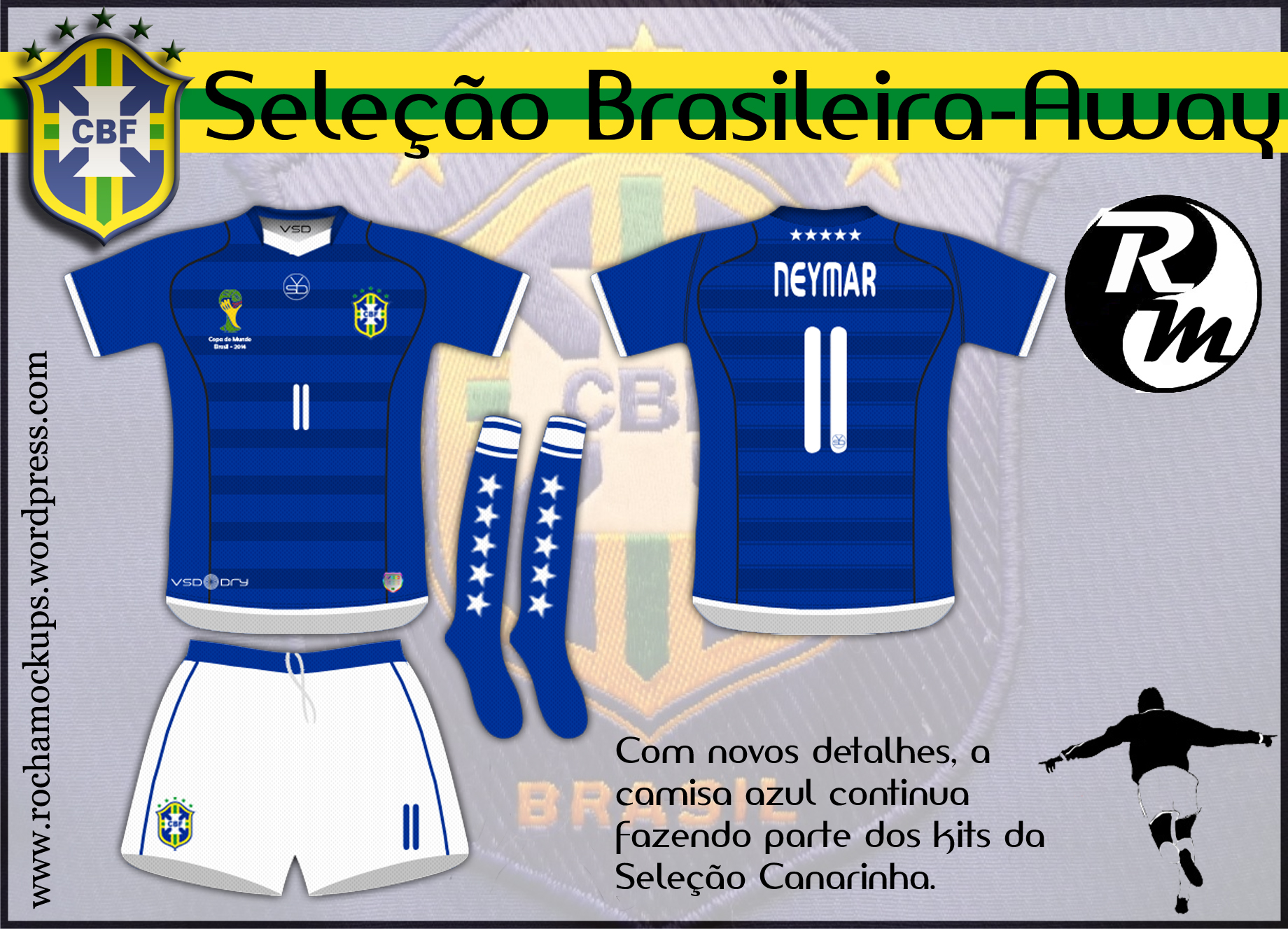 Uniformes futebol, camisas futebol, camisa seleção brasileira, brasil cbf,. Camisa Amarela Rocha Mockups