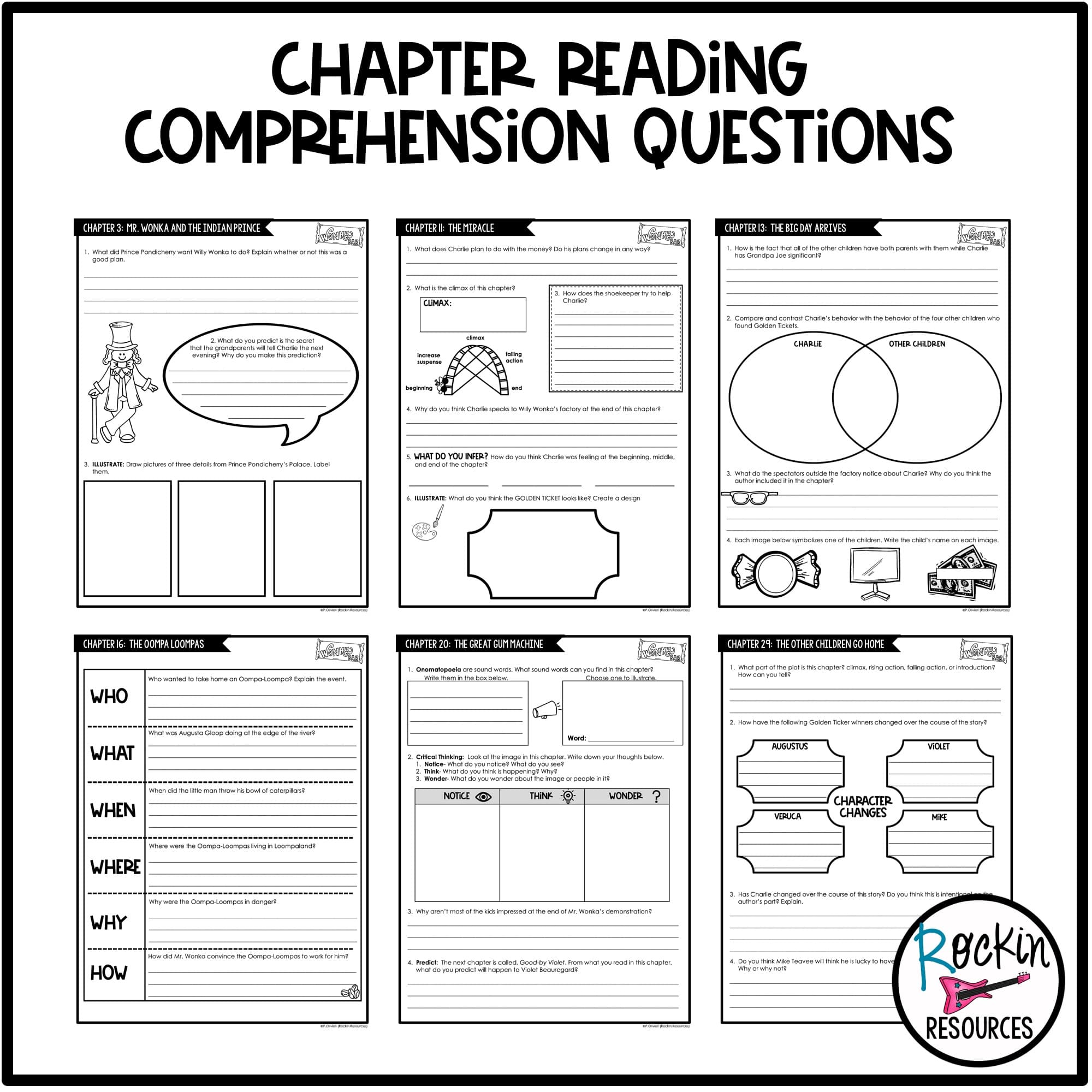 Charlie and the Chocolate Factory Unit Rockin Resources