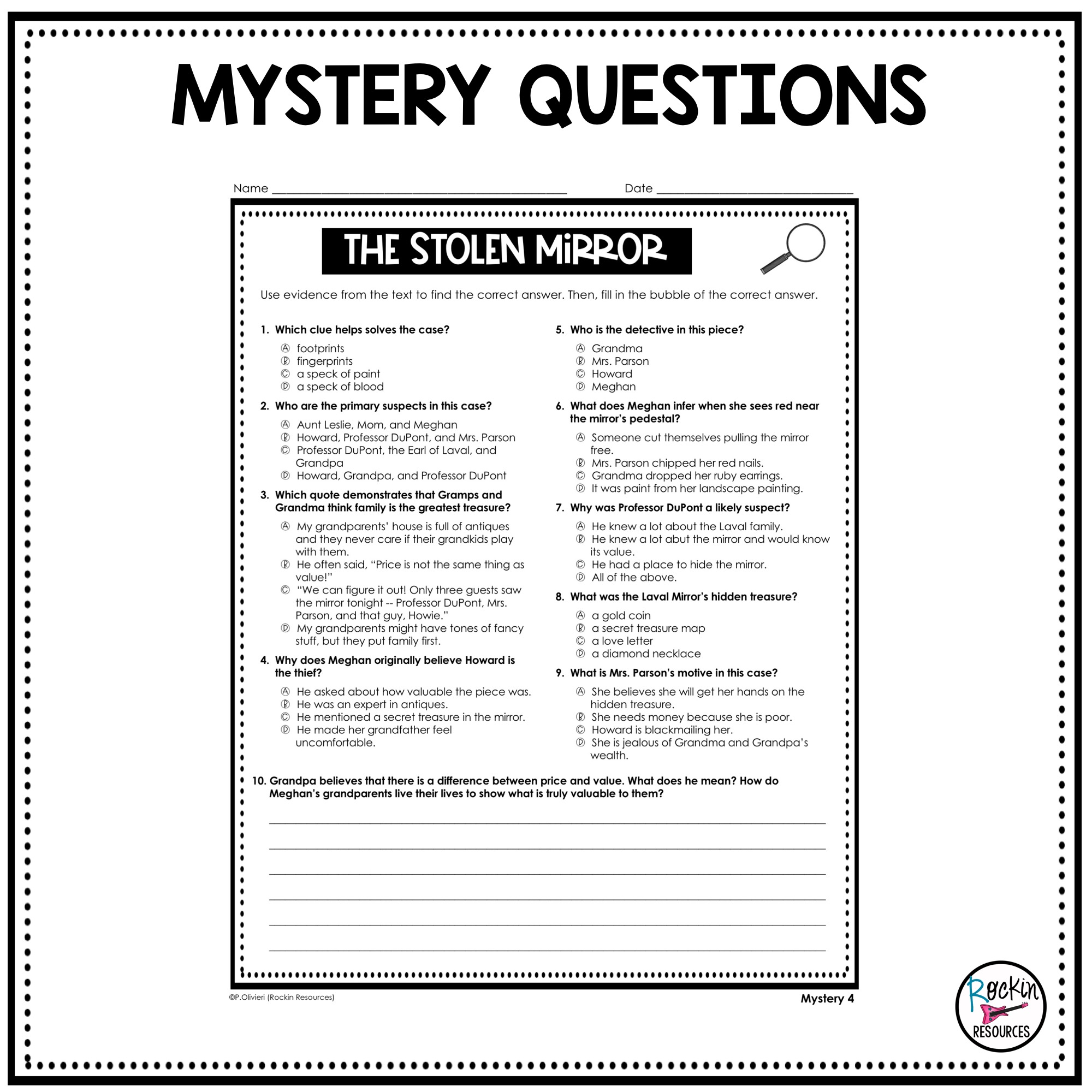 All with comprehensive teacher notes included. Mystery Passages With Reading Comprehension Questions Rockin Resources