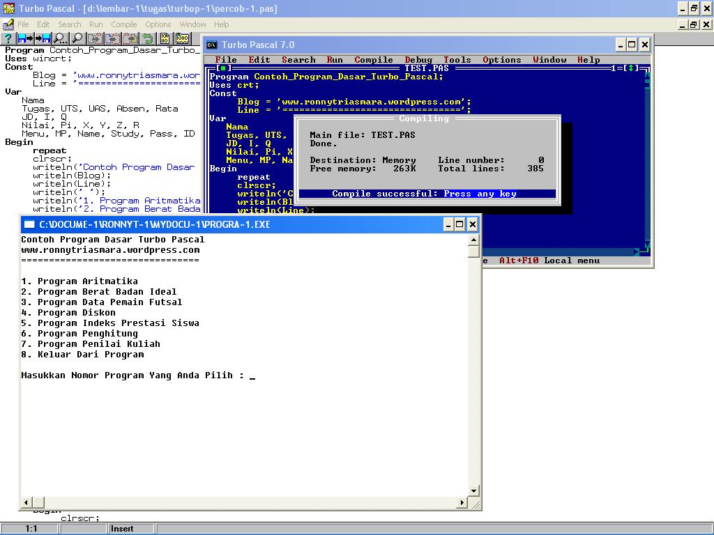 Contoh Program Dasar Turbo Pascal | Ronny Tri Asmara’s Blog