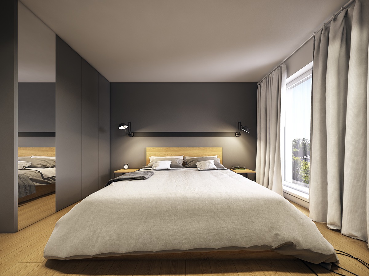 Creating the perfect vision for your sleep space is exciting and fun — once you get past the challenging first step of choosing a new paint color. Modern Scandinavian Apartment Interior Design With Gray