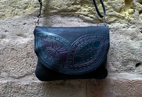 Mint green soft spanish leather 'dimoni' cross body purse. Everyday Leather Bag With Geometrical Design Handmade By Rossymina