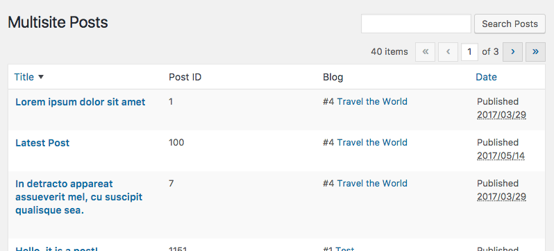 You'll have a new item called sites, which gives you access to site creation and management. Manage Posts from All Sites in WordPress Multisite Dashboard