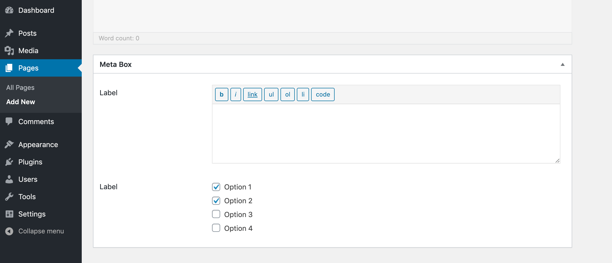 In wordpress, a taxonomy is a grouping mechanism for some posts (or links or custom post types) . WordPress Meta Boxes for Posts and Terms and Options Pages