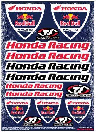 18 rounds, from russia to mantova, by way of the uk, turkey and a good part of europe, 36 races and a championship that was more unpredictable. Honda Red Bull Racing Sticker Sheet by Throttle Jockey - Racer X