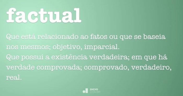 Factual - Dicio, Dicionário Online de Português