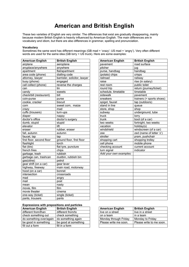 Us and canadian a woman's handbag. American And British English