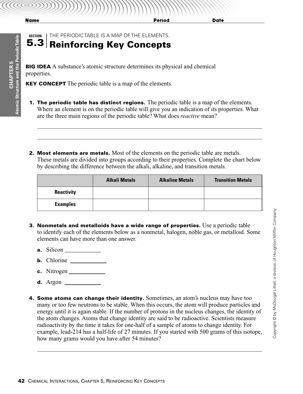 Chapter 4 Atomic Structure Worksheet Answer Key / 31 Atomic Structure