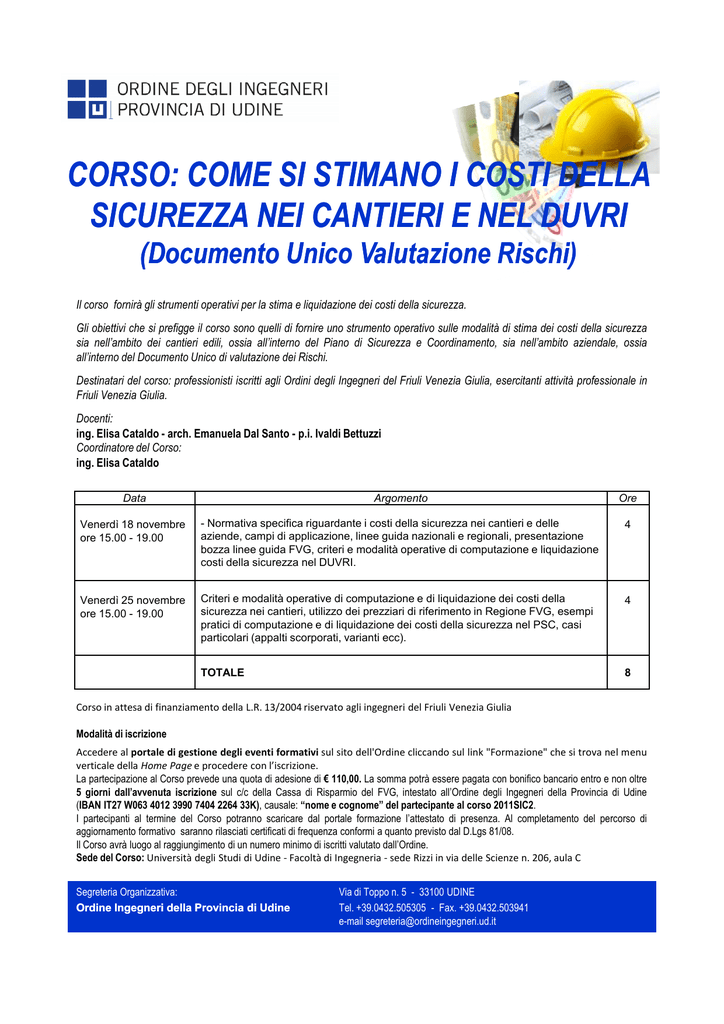 Corso: Come Si Stimano I Costi Della Sicurezza Nei Cantieri E Nel Duvri 1024_x_724_png