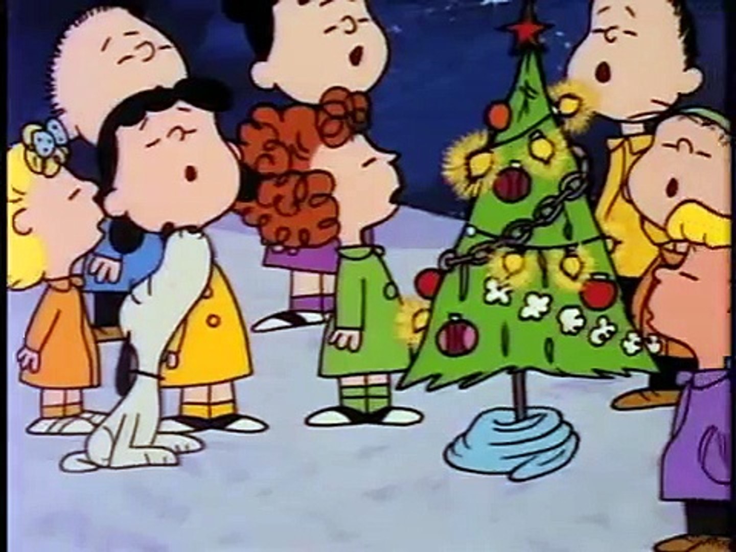 Charlie brown, lucy, sally, snoopy, and woodstock reenact the nativity scene in this handcrafted design . A Charlie Brown Christmas Ending Restored Dailymotion Video