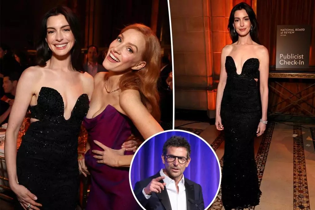 Red Carpet Glamour: Anne Hathaway and Jessica Chastain Shine at the National Board of Review Awards Gala