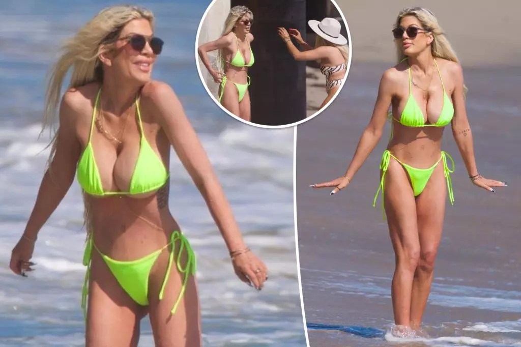 Tori Spelling Shows Off Slimmed-Down Figure in Neon Green Bikini
