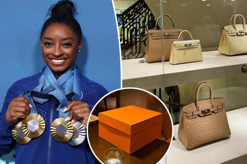 Simone Biles Shows off New Hermès Handbag After Becoming Most Decorated Gymnast in History