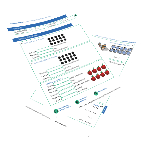 You might think of arrays similar to excel worksheets: Year 1 Making Arrays Worksheet Independent Recap Week 8 Multiplication And Division Maths Hub Third Space Learning