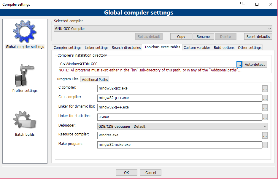 Error c compiler cannot create executable