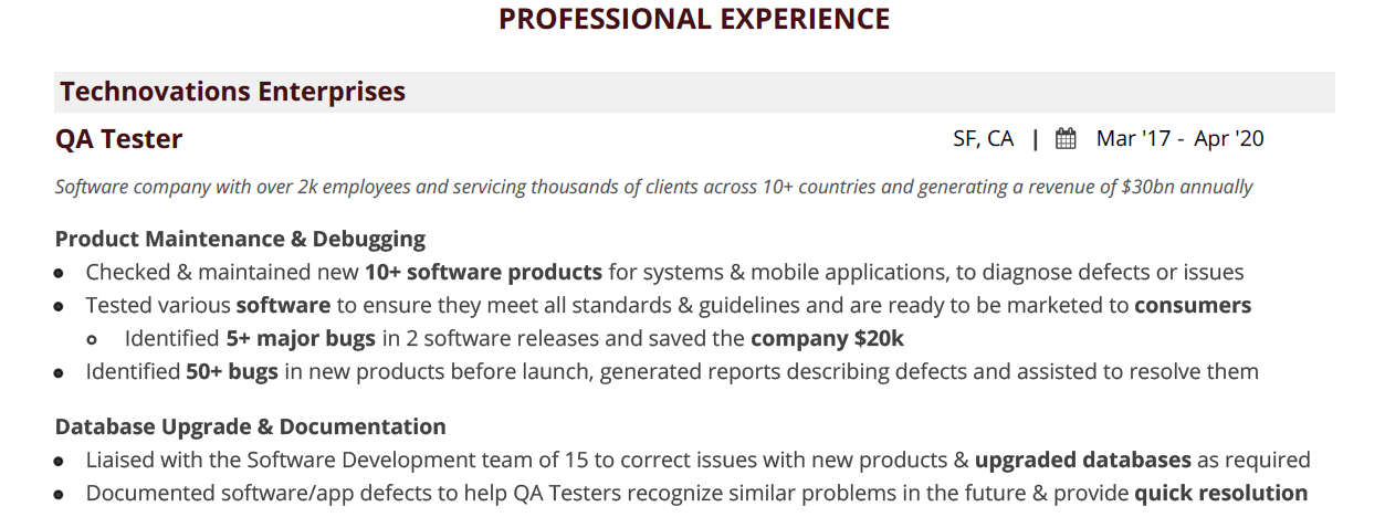 Sample Resume For 2 Years Experience In Software Testing : Software Testing Engineer Resume Examples Jobhero - Tips and examples of how to put skills and achievements on a qa tester resume.