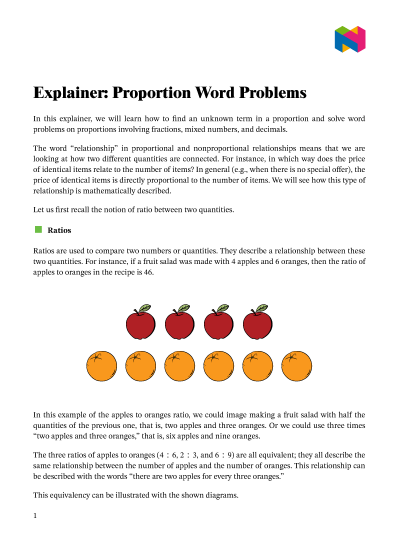 lesson proportion word problems nagwa