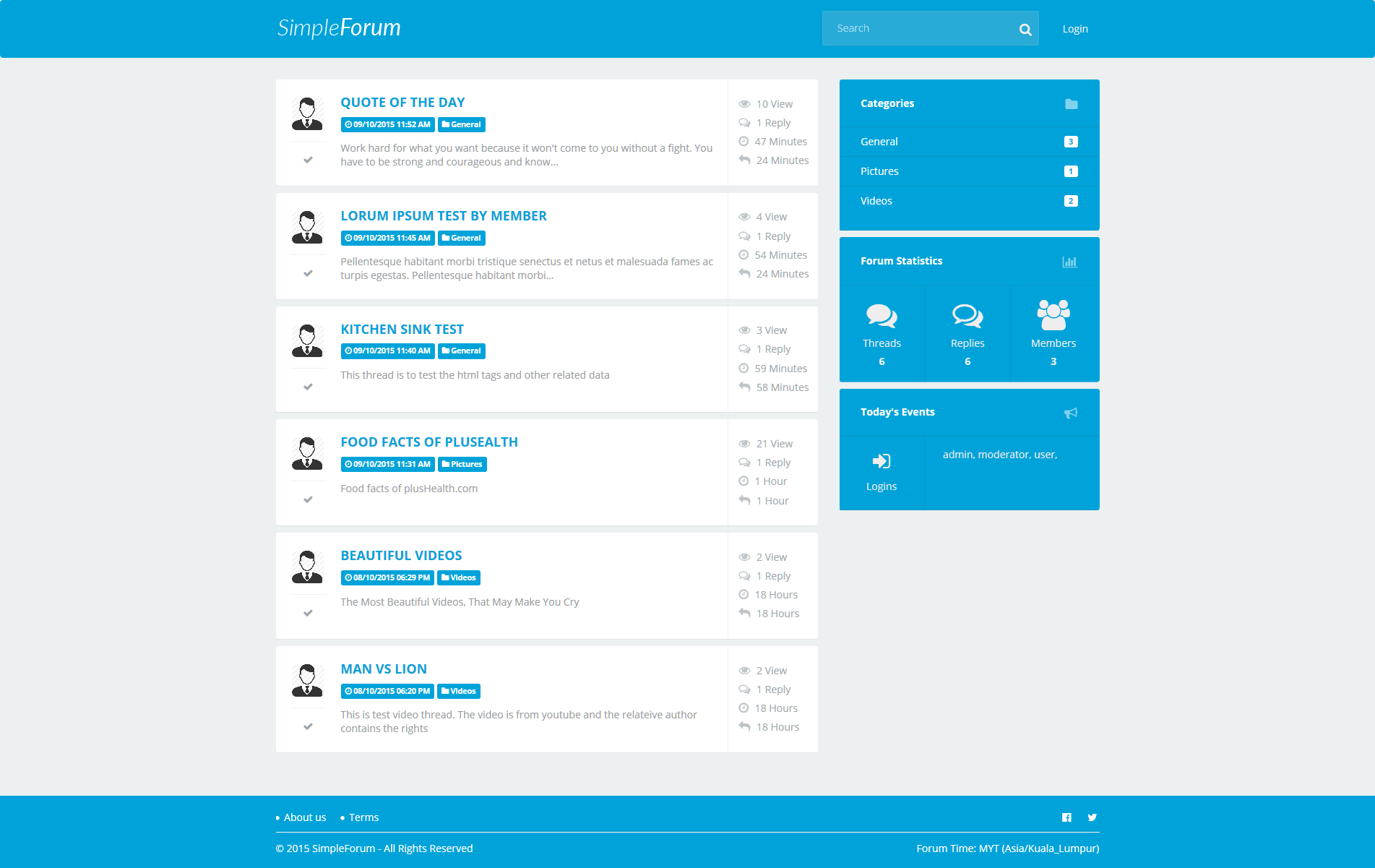 Simple Forum Responsive Bulletin Board by Tecdiary