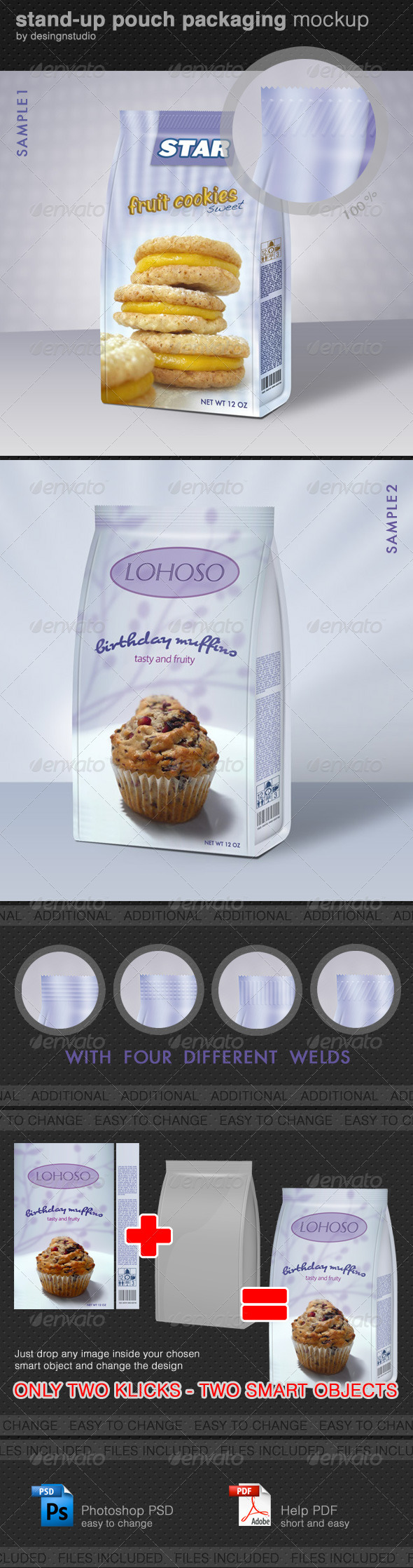 Just add your own custom design inside the smart object and . Stand Up Pouch Packaging Mock Up By Designstudios Graphicriver