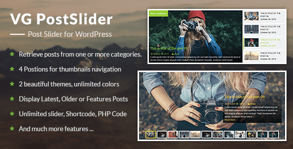 Wordpress post slider carousel plugin will enable awesome slider as well post gird. Vg Postslider Post Slider For Wordpress By Vinawebsolutions Codecanyon