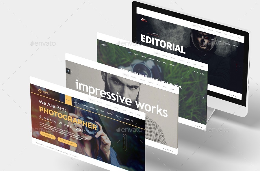 Floating computer screen mockup wherein you can easily place and present your website screen in the most professional yet creative way . 3d Desktop Screen Mock Up By Alwayssunday Graphicriver