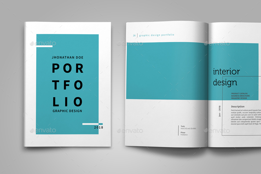 Letterhead and paper portfolio mockup psd. Graphic Design Portfolio Template By Adekfotografia Graphicriver