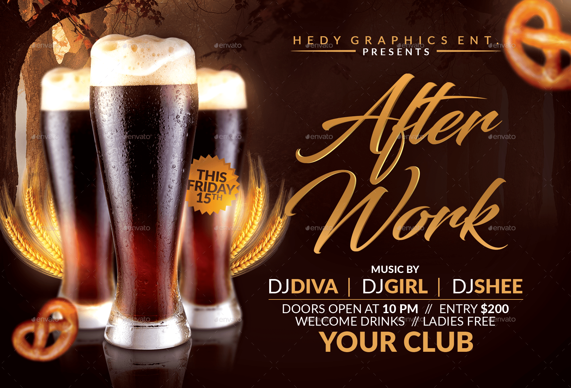 After Work Flyer by HedyGraphics GraphicRiver