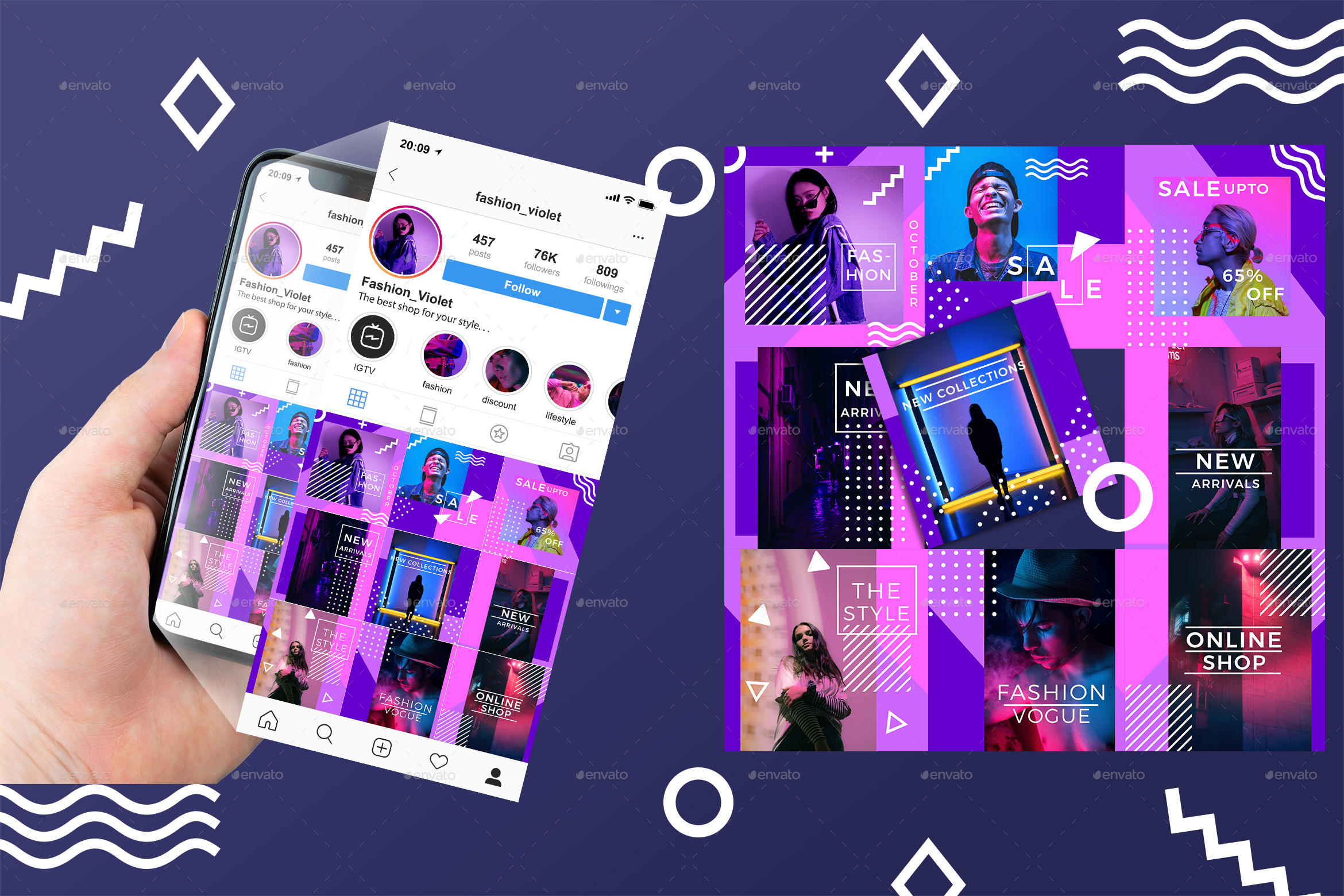 Aubergine Instagram Fashion Feed Ads by Gandikacreative