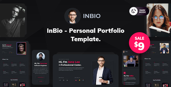 Html5 bootstrap personal website template · contact me · my works · my awards · my background · follow me! Inbio Personal Portfolio Html Template By Rainbow Themes Themeforest